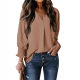European and American Amazon 2024 Autumn and Winter New Women Explosions V-Neck Casual Long Sleeve Loose Shirt Top Blouse T-shirt