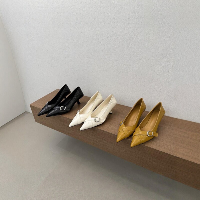 French-Style Pointed-Toe Stiletto Shoes for Women, 2026 Spring New Model, Metal Buckle, Shallow Mouth, Commuter High Heels, Soft Sole French-Style Pointed-Toe Stiletto Shoes for Women, 2026 Spring New Model, Metal Buckle, Shallow Mouth, Commuter High Heels, Soft Sole