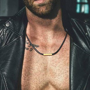 Braided wax rope braided rope stainless steel lanyard black magnet buckle necklace leather rope buckle collar pendant woven necklace