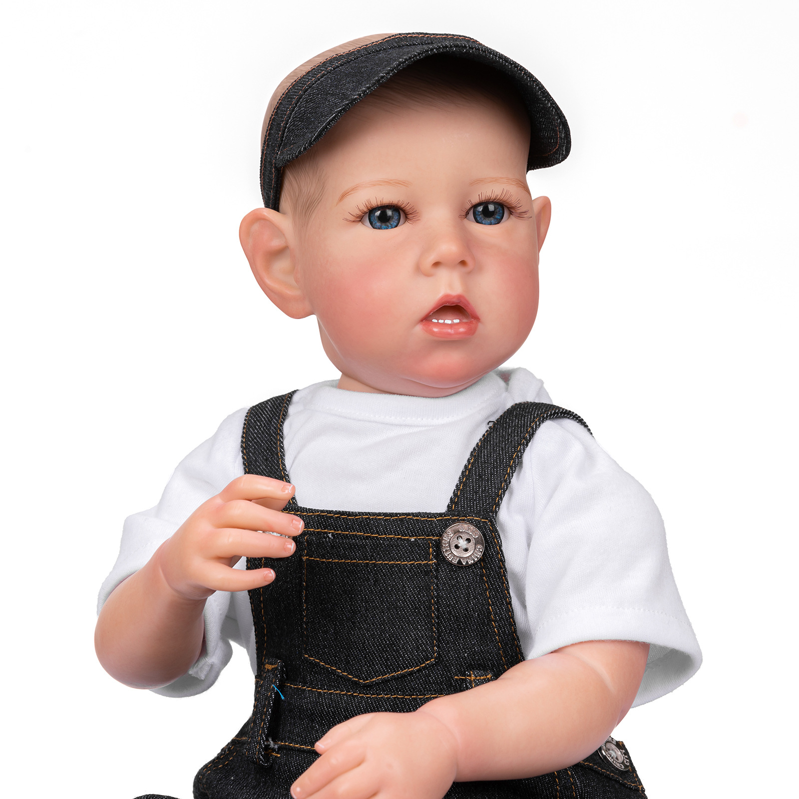 22 pulgadas renacido niño Liam pequeño tamaño simulación bebé renacido muñeca lindo bebé