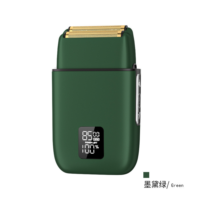 新款数显铝合金机身充电式剃须刀电动经典往复双头刮胡刀推白神器|undefined
