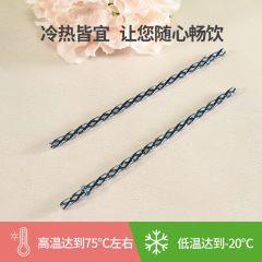 卸売りスパイラル平頭ストロー携帯アイデア装飾用PETG 2色雪花印刷プラスチックストライプストロー