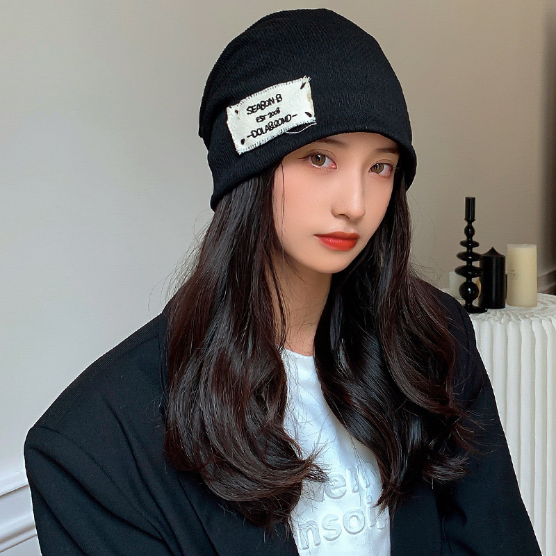 Heap Hat Women's Winter New Internet Popular Ins Japanese Style All-Match Thin Spring and Autumn Trendy Cool Baotou Cold Hat Wool Knitted Hat