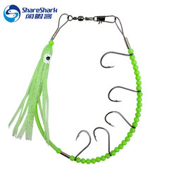 Wholesale factory tropical glow-in-the-dark octopus squid skewer hooks 5 hooks fishing knife hairtail hairtail with steel wire glow-in-the-dark beads