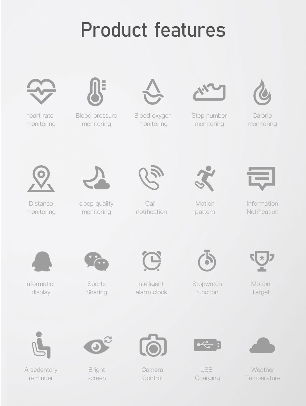 Title 15, CT6 Smart Motion Meter Step Color Screen Bracel...