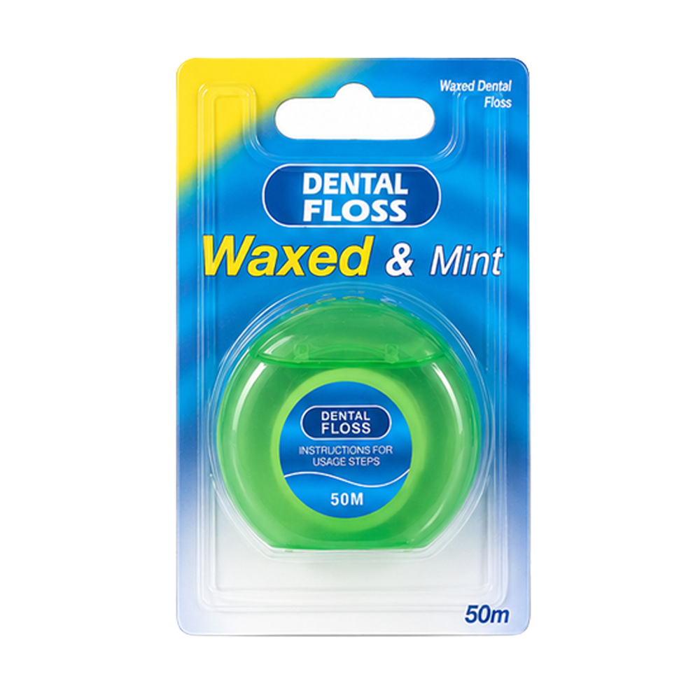 50m Nylon Dental Floss Mint Flavor Multi-Color Set
