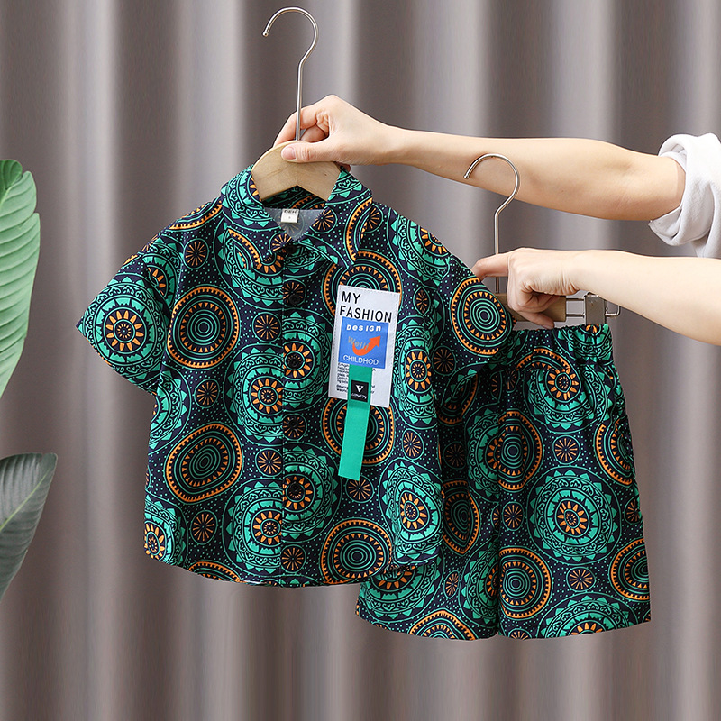 3246 Bebé ropa de verano niño 2023 nuevo guapo moda niños camisa ropa verano manga corta Niño traje image 2