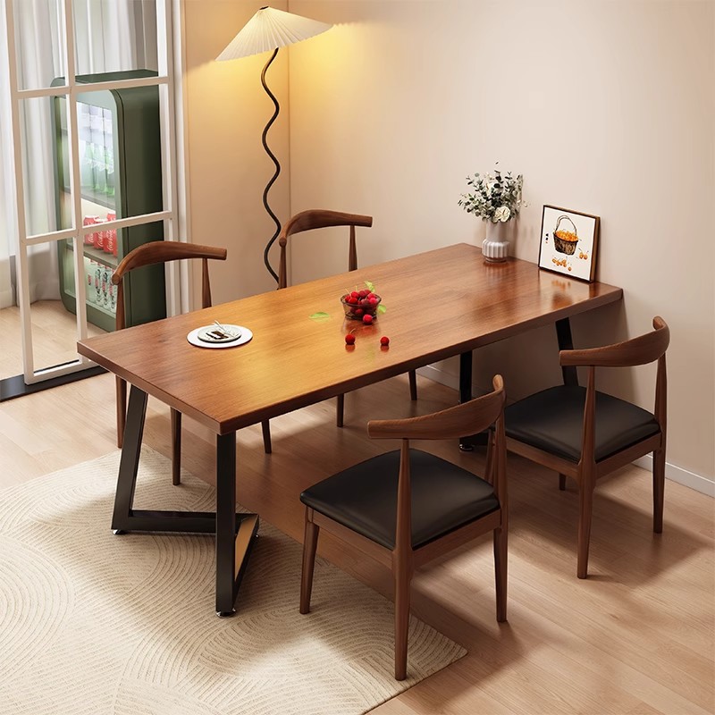 Mesa de comedor, mesa rectangular para el hogar, juego de fundas para sillas, habitación de alquiler simple, mesa de sala de estar económica, mesa de comedor para cuatro personas