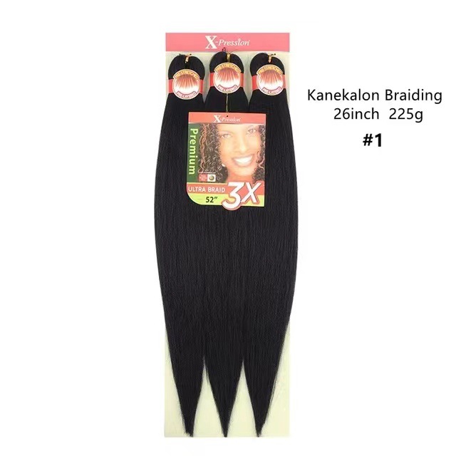 3X Easy trenza cabello frío ignífugo negro pelucina trenza sucia 52inch tres piezas EZ pelucina trenza