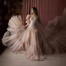 新款跨境电商网纱新娘结婚敬酒服宴会演出高贵蓬蓬性感晚礼服批发