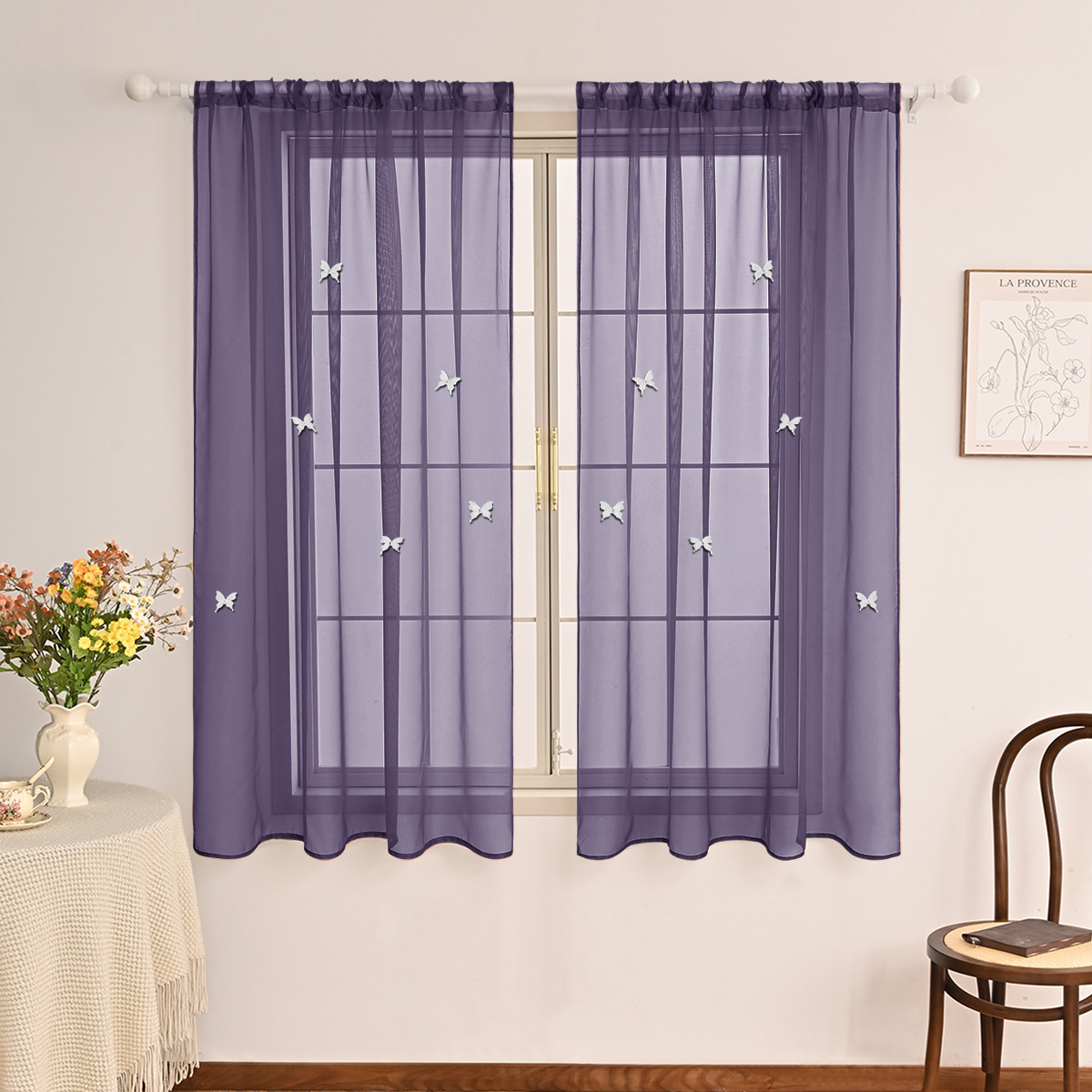 Malla de ventana Terylon de color sólido de doble cuerda para perforar todo el mundo, accesorios de pin de mariposa tridimensional de doble capa, TEMU