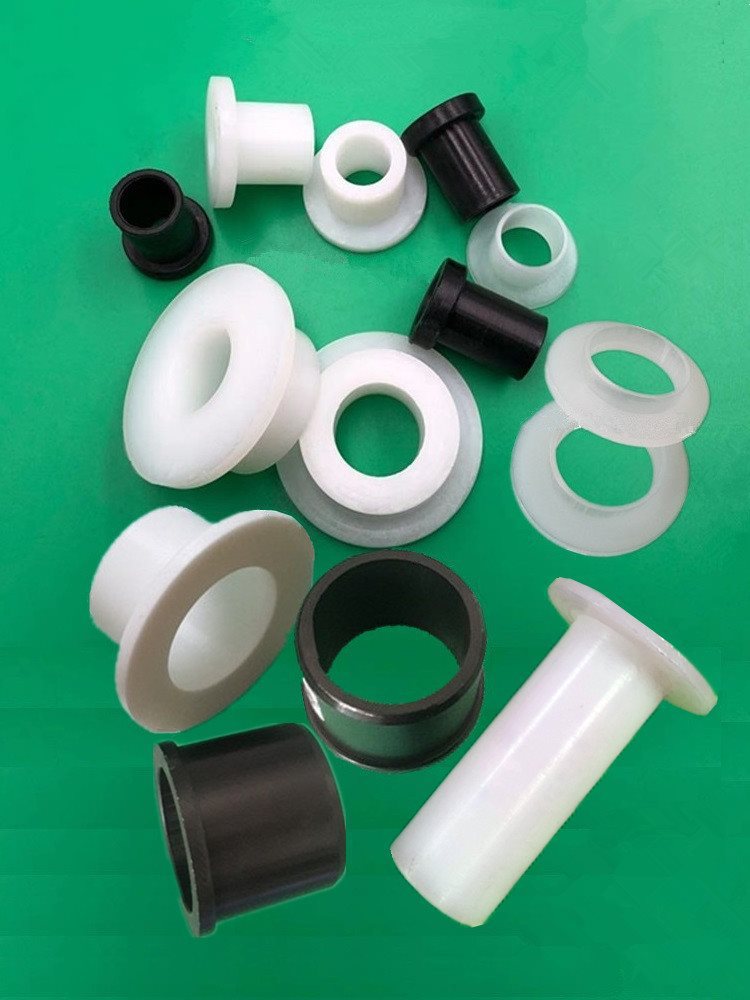 法兰滑动轴套轴承衬套黑色石墨尼龙绝缘轴套台阶绝缘肩垫润滑套管