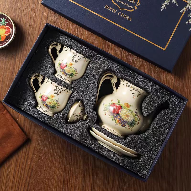 Set de tazas de café europeas pequeñas tazas de té de la tarde de lujo casero cortes de alta calidad tazas de café de cerámica exquisita plato