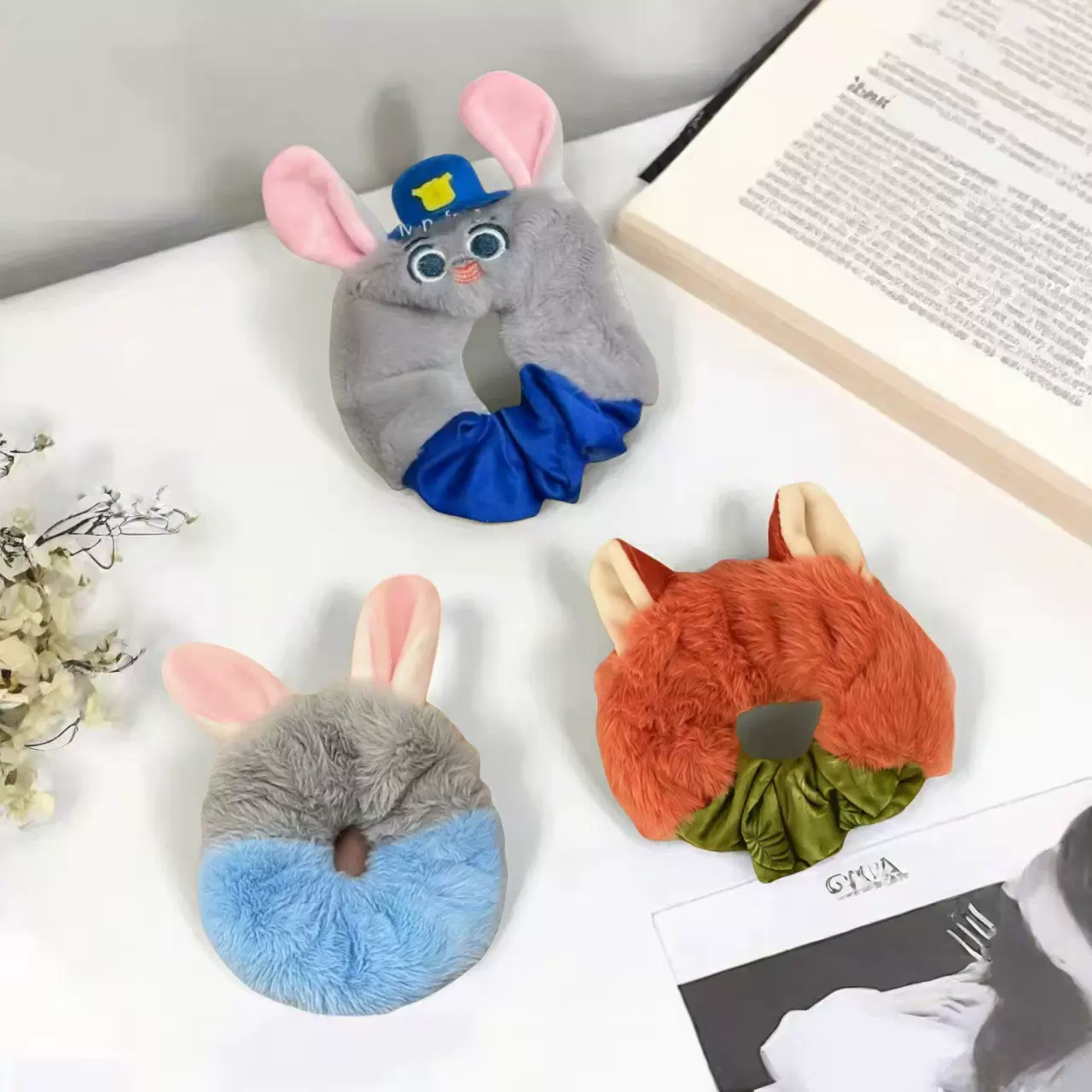 十一公分直径卡通疯狂动物城朱迪尼克毛绒发圈束发带可爱甜妹发饰