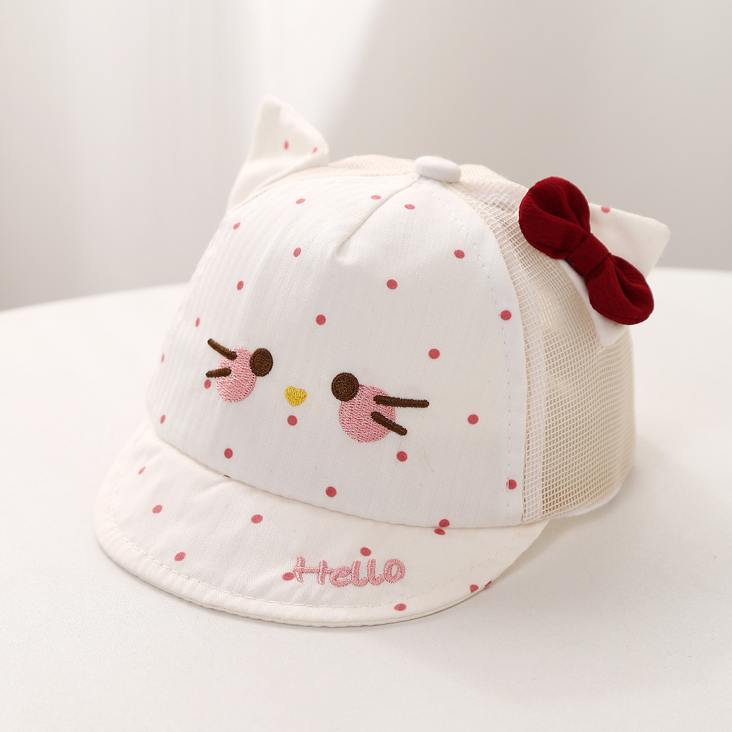 Chapéu de Sol Infantil Casual com Proteção Solar UPF 50+ para Bebês, Modelo Fino, Boné de Proteção Fofo para Meninos e Meninas, Chapéu de Sol de Malha Respirável para Recém-Nascidos_voghion.com