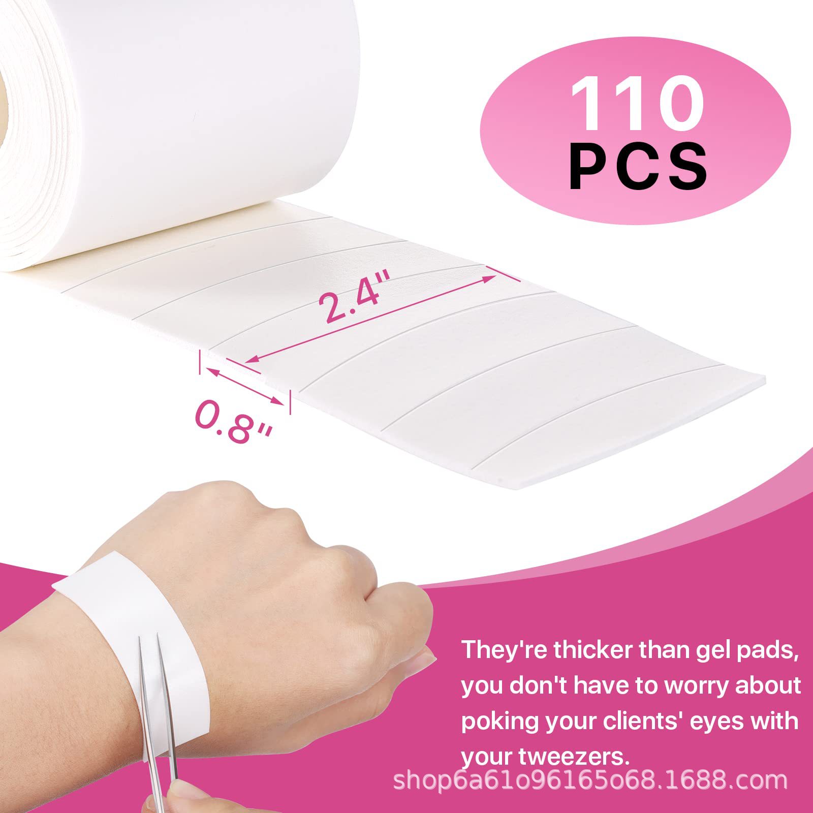 Exclusivo transfronterizo para 110 piezas de espuma de pestañas almohadillas para los ojos Injerto de pestañas pegatinas de aislamiento de pestañas de espuma PE pegatinas para los ojos al por mayor