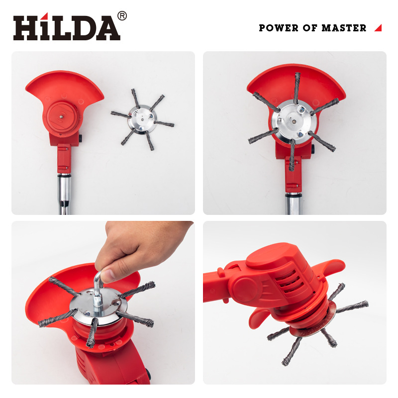 Hilda en stock alambre de acero rueda de escarda Placa de escarda cuchilla de cortadora de alambre de acero pequeña batería de litio Accesorios