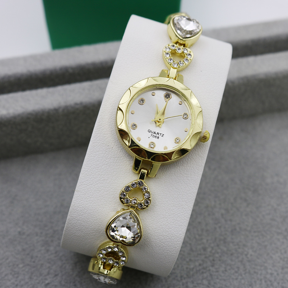Casual Shiny Stainless Steel Jewelry Buckle Heart Shape Quartz display picture 14
