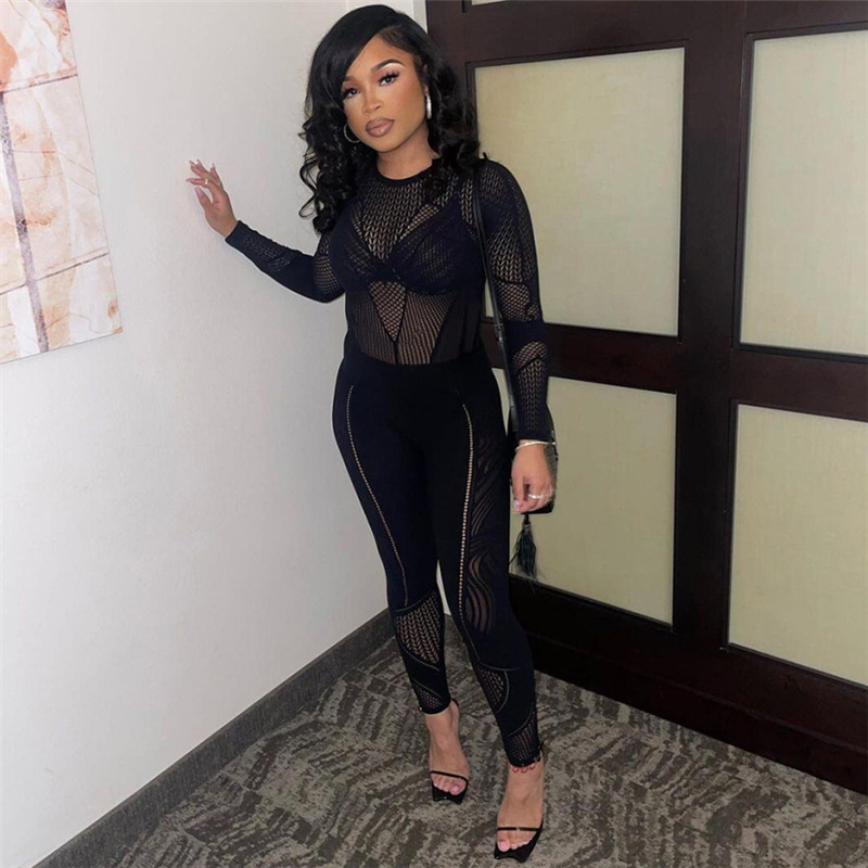 Feng – combinaison Sexy en Jacquard ajouré pour femme, tricotée, taille haute, serrée, nouvelle collection été 2024_voghion.com