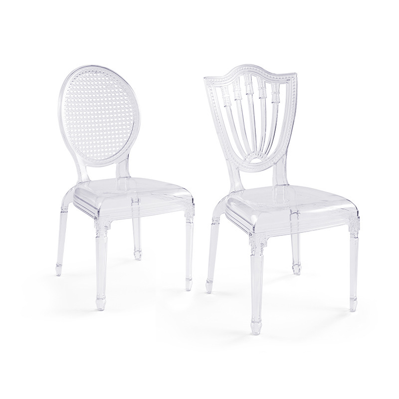 PC silla de princesa de boda transparente silla de cristal silla de respaldo de palacio silla de comedor al aire libre silla de acrílico silla de hotel para el hogar