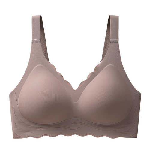 Seamless bra for women in summer, thin, one-piece, beautiful back, large size, one-piece fixed cup, big breasts, small maternity bra