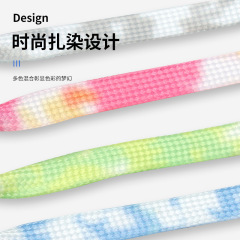 Dyeing Creative Color Flat Shoelaces Compatible with Board Sneakers Canvas Shoes White Shoes AJ1 Air Force 1 Athletic Shoes