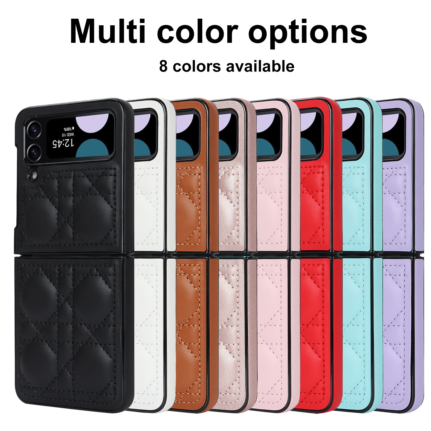 Suitable for Samsung ZFLIP3/4 3D diamond grid Galaxy Z Fold3/4 foldable screen trendy brand skin feel phone case_voghion.com