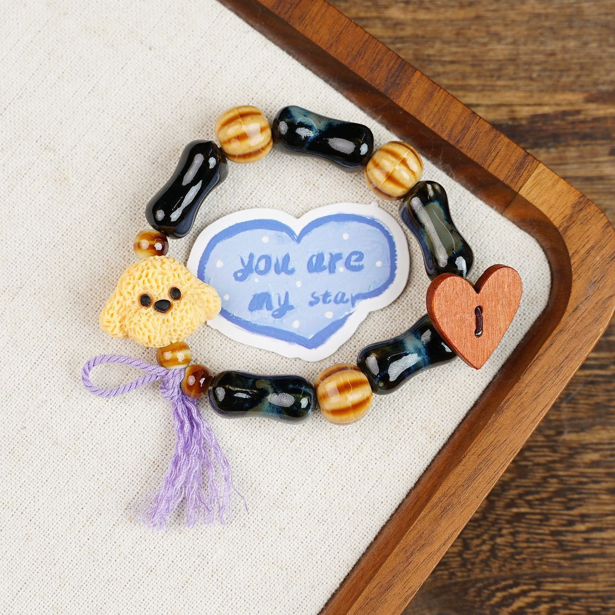 Jingdezhen pulsera de cerámica de verano mujer alta sensación galletas serie de gatos nicho diseño universal pulsera alta sensación