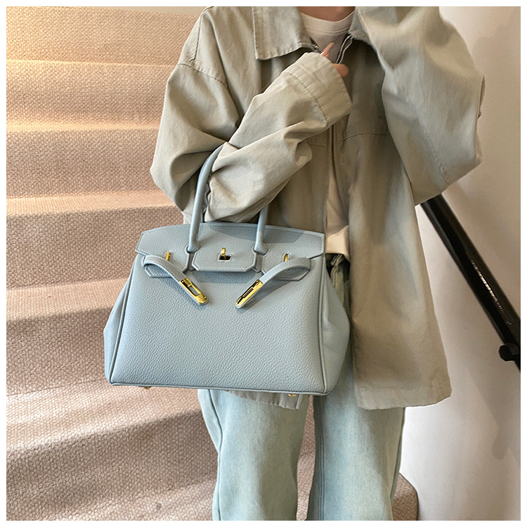 여성용 대용량 플래티넘 켈리백 데일리 출근룩 PU 숄더 크로스백
