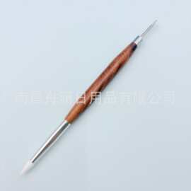 美甲双头多功能檀木雕花笔日式刮胶压花雕刻不锈钢专用美甲工具