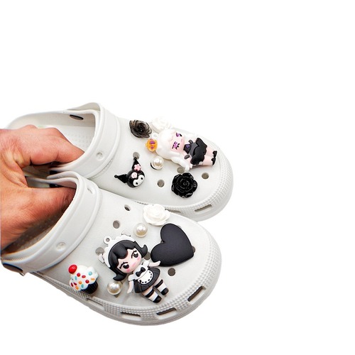 Hole shoe accessories DIY resin decorations cartoon 3D little girl shoes upper decorations straight hair