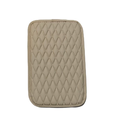 Armrest box pad, Box Pad, Multi-Functional Storage Type - rhombus-without-pocket-thin-style-beige