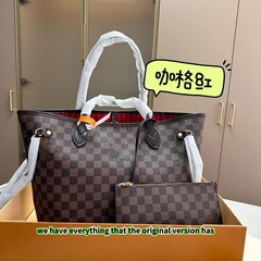 卸売貿易供給クラシック人気の本革市松模様のレディースバッグショルダーポータブルトートバッグ大容量