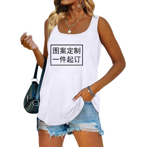 Printable Print Women's Solid Color Backless Tank Top for Spring and Summer