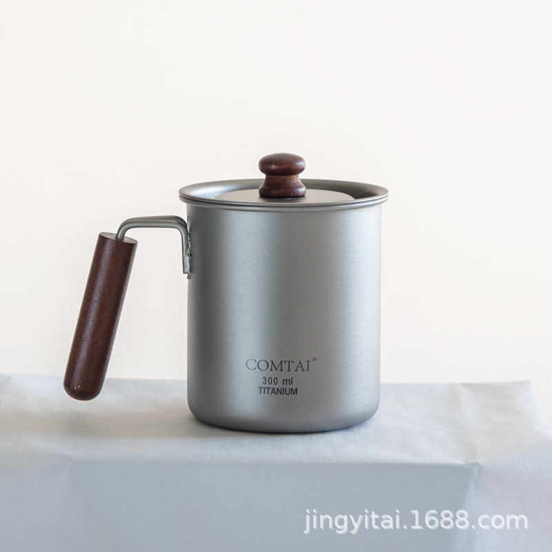 Juego de Té de Viaje de Titanio Set de 1 Tetera y 3 Tazas de Titanio Puro Ultraligero Portátil para Viajes y Camping image 2
