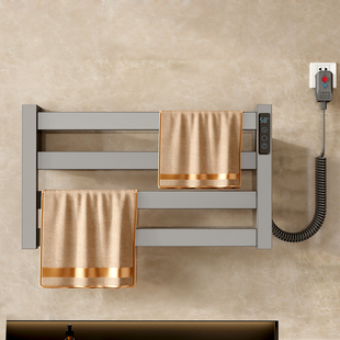 Electric Heated Towel Rack Rod Constant Temperature Towel Drying Rack Smart Bathroom Punch-Free Heated Towel Rack Bathroom Home