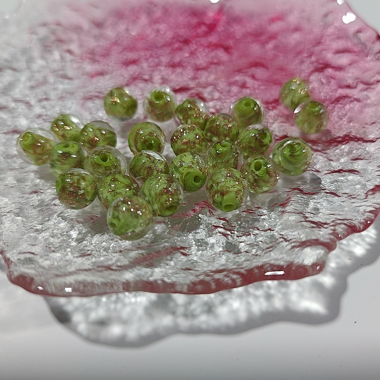 Cuentas de vidrio de arena de oro luminoso perlas sueltas cuentas redondas de cristal accesorios de la joyería de bricolaje pulsera material pulsera de cuentas