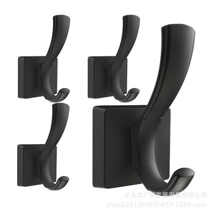 Aluminum Alloy Wall Hook, Clothes Hook, Black Kitchen Wall Hanging Towel Single Hook, Punch-Free Clothes Hook Manufacturer Wholesale