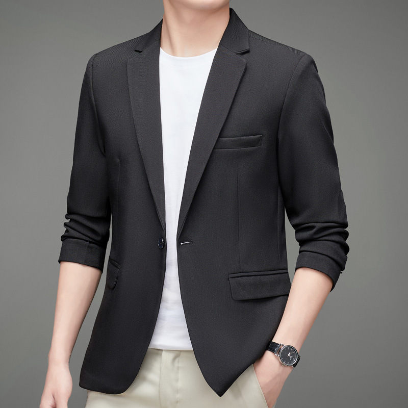 Nueva primavera y otoño traje de color sólido de los Hombres estilo coreano slim fit solo traje guapo un botón clásico capa superior moda
