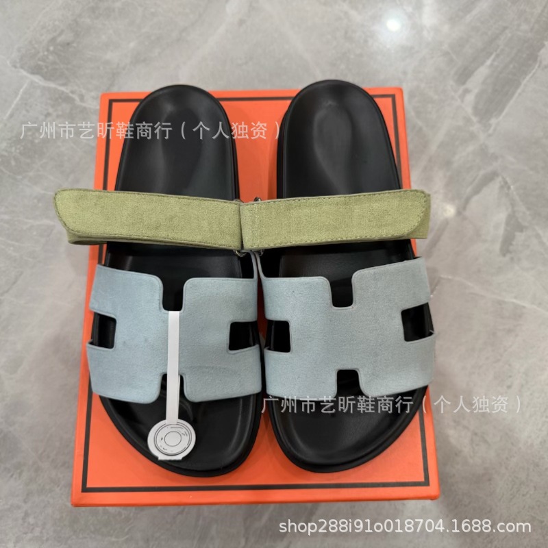 2024 Xia Gao versión de zapatillas de segundo tío de celebridades de Internet para mujeres que usan moda casual con zapatillas H de velcro de suela gruesa