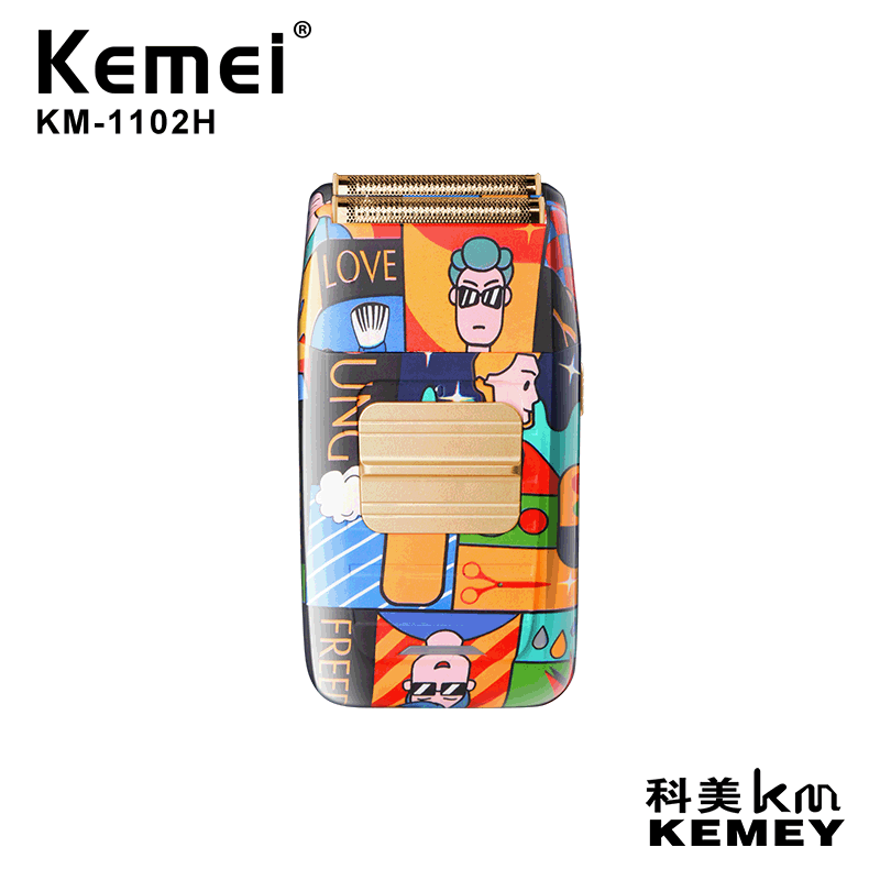 Kemei KM-1102H de afeitar graffiti alternativo doble cuchillo neto larga resistencia hombres eléctrica