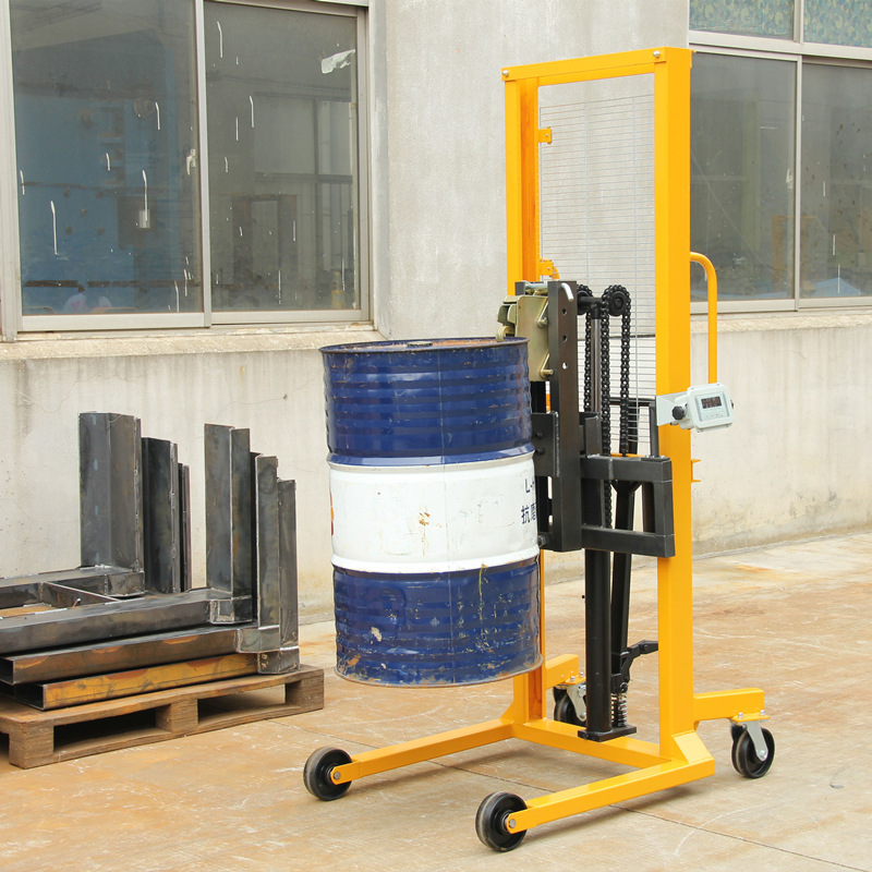 现货供应DT400A液压油桶堆高车提升1.5米装卸货200l油桶堆放车