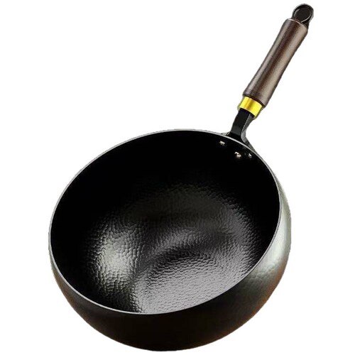 A pot of complementary food Zhangqiu coated multi-purpose handmade milk pot, household iron pot made without frying pan, big belly, flat ancient single bottom