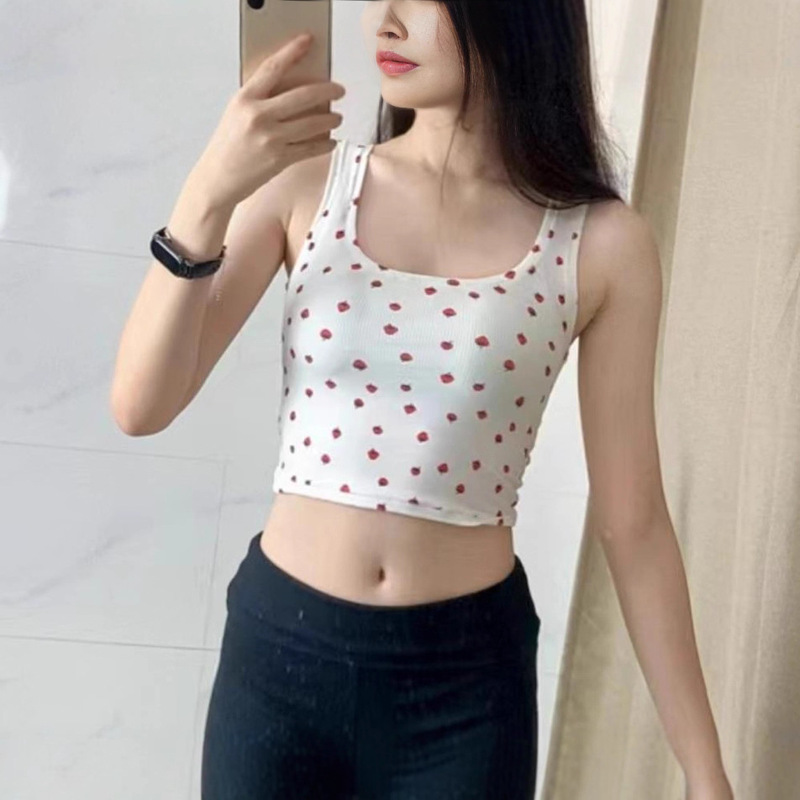 Nanyou 25 New Color Kim Kardashian Sleeveless Camisole Slim U-Neck Camisole Inner Wear