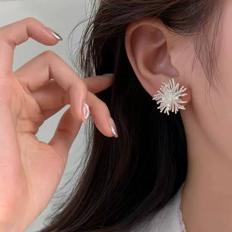 Серебряная игла, серьги, образец серебра 925, стиль легкой роскоши, высокого класса