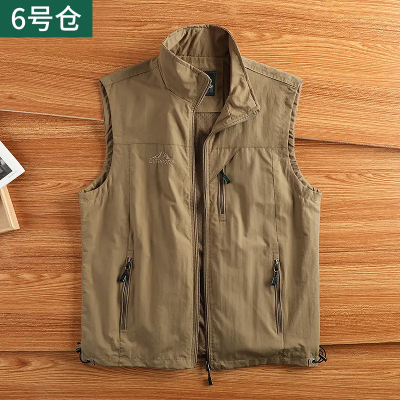 Outdoor Vest for Men, Loose Fit, Large Size, Casual, Multi-Pocket, Waterproof, Thin, Breathable Vest for Men Outdoor Vest for Men, Loose Fit, Large Size, Casual, Multi-Pocket, Waterproof, Thin, Breathable Vest for Men