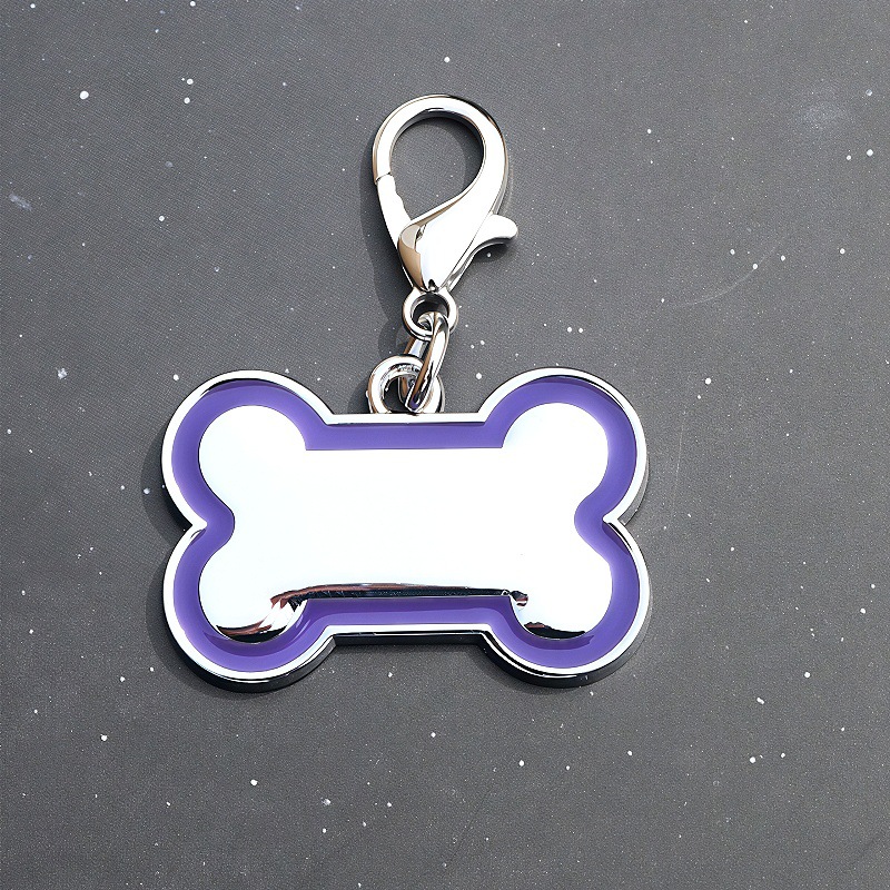 Collar de hueso de tamaño de aleación de langosta de hebilla para mascotas con inscripción láser para evitar perder tarjeta de identificación