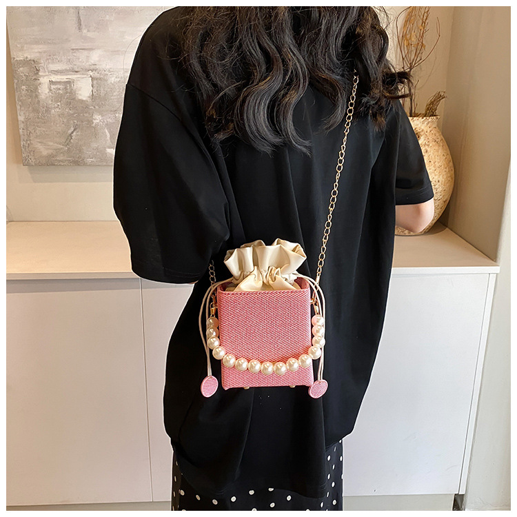Γυναικεία τσάντα Crossbody με τσάντες χειρός Pearl Texture, μεγάλης χωρητικότητας, για το καλοκαίρι του 2024, σε νέο στυλ, κομψή, με προσωπικότητα και αλυσίδα_voghion.com