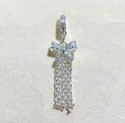 Gold-Plated Color-Preserving Crystal DIY: Zərgərlik ara hissələri - bright-silver-no-2-bow-tassel