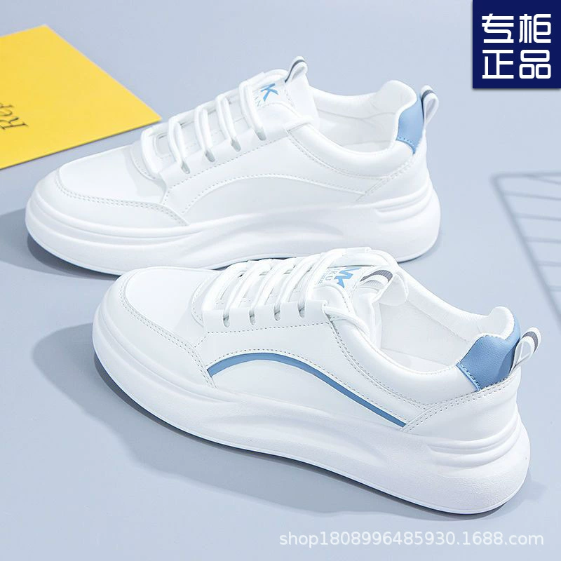 Белые туфли женские, весна 2023, новые модные кожаные спортивные студенческие повседневные подходящие ко всему кроссовки в Корейском стиле, женские модные туфли
